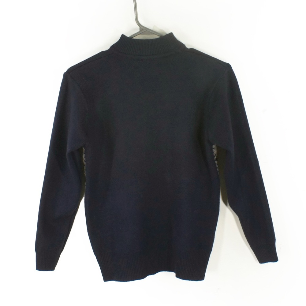 Vintage Rose Floral Dark Navy Knit Pullover Sweater Top - Picture 6 of 6